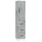 vidaXL Aparador de madera contrachapada gris hormigón 34,5x34x180 cm vidaXL Aparador de madera contrachapada gris hormigón 34,5x34x180 cm