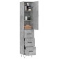 vidaXL Aparador de madera contrachapada gris hormigón 34,5x34x180 cm vidaXL Aparador de madera contrachapada gris hormigón 34,5x34x180 cm