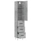 vidaXL Aparador de madera contrachapada gris hormigón 34,5x34x180 cm vidaXL Aparador de madera contrachapada gris hormigón 34,5x34x180 cm