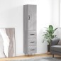 vidaXL Aparador alto madera contrachapada gris Sonoma 34,5x34x180 cm vidaXL Aparador alto madera contrachapada gris Sonoma 34,5x34x180 cm