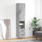 vidaXL Aparador de madera contrachapada gris hormigón 34,5x34x180 cm vidaXL Aparador de madera contrachapada gris hormigón 34,5x34x180 cm