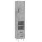 vidaXL Aparador de madera contrachapada gris hormigón 34,5x34x180 cm vidaXL Aparador de madera contrachapada gris hormigón 34,5x34x180 cm