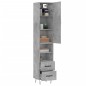 vidaXL Aparador de madera contrachapada gris hormigón 34,5x34x180 cm vidaXL Aparador de madera contrachapada gris hormigón 34,5x34x180 cm