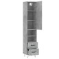 vidaXL Aparador de madera contrachapada gris hormigón 34,5x34x180 cm vidaXL Aparador de madera contrachapada gris hormigón 34,5x34x180 cm