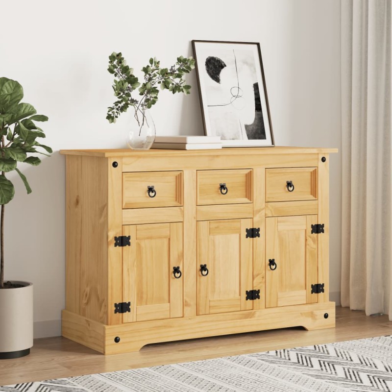 vidaXL Aparador Corona madera maciza pino mexicano 112x43x78 cm vidaXL Aparador Corona madera maciza pino mexicano 112x43x78 cm