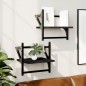 vidaXL Estantes de pared con barras 2 unidades negro 30x25x30 cm vidaXL Estantes de pared con barras 2 unidades negro 30x25x30 cm