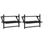 vidaXL Estantes de pared con barras 2 unidades negro 40x25x30 cm vidaXL Estantes de pared con barras 2 unidades negro 40x25x30 cm