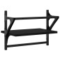 vidaXL Estantes de pared con barras 2 unidades negro 40x25x30 cm vidaXL Estantes de pared con barras 2 unidades negro 40x25x30 cm