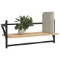 vidaXL Estantes de pared con barras 2 uds roble Sonoma 65x25x30 cm vidaXL Estantes de pared con barras 2 uds roble Sonoma 65x25x30 cm