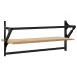 vidaXL Estantes de pared con barras 2 uds roble Sonoma 65x25x30 cm vidaXL Estantes de pared con barras 2 uds roble Sonoma 65x25x30 cm