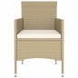 vidaXL Set comedor jardín 5 pzas ratán sintético vidrio templado beige vidaXL Set comedor jardín 5 pzas ratán sintético vidrio templado beige
