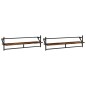 vidaXL Estantes de pared con barras 2 uds roble ahumado 100x25x30 cm vidaXL Estantes de pared con barras 2 uds roble ahumado 100x25x30 cm