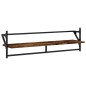 vidaXL Estantes de pared con barras 2 uds roble ahumado 100x25x30 cm vidaXL Estantes de pared con barras 2 uds roble ahumado 100x25x30 cm