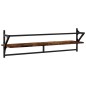 vidaXL Estantes de pared con barras 2 uds roble ahumado 100x25x30 cm vidaXL Estantes de pared con barras 2 uds roble ahumado 100x25x30 cm