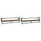 vidaXL Estantes de pared con barras 2 uds marrón roble 100x25x30 cm vidaXL Estantes de pared con barras 2 uds marrón roble 100x25x30 cm