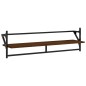 vidaXL Estantes de pared con barras 2 uds marrón roble 100x25x30 cm vidaXL Estantes de pared con barras 2 uds marrón roble 100x25x30 cm