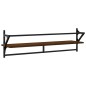 vidaXL Estantes de pared con barras 2 uds marrón roble 100x25x30 cm vidaXL Estantes de pared con barras 2 uds marrón roble 100x25x30 cm
