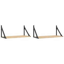 vidaXL Estantes pared 2uds madera ingeniería roble Sonoma 60x25x25,5cm