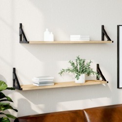 vidaXL Estantes pared 2uds madera ingeniería roble Sonoma 80x15x15,5cm