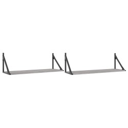 vidaXL Estantes pared 2 uds madera ingeniería gris Sonoma 80x25x25,5cm