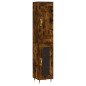vidaXL Aparador de madera contrachapada roble ahumado 34,5x34x180 cm vidaXL Aparador de madera contrachapada roble ahumado 34,5x34x180 cm
