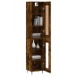 vidaXL Aparador de madera contrachapada roble ahumado 34,5x34x180 cm vidaXL Aparador de madera contrachapada roble ahumado 34,5x34x180 cm