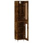 vidaXL Aparador de madera contrachapada roble ahumado 34,5x34x180 cm vidaXL Aparador de madera contrachapada roble ahumado 34,5x34x180 cm