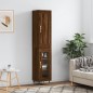 vidaXL Aparador alto madera contrachapada roble marrón 34,5x34x180 cm