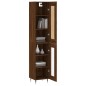 vidaXL Aparador alto madera contrachapada roble marrón 34,5x34x180 cm