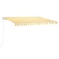 vidaXL Toldo automático LED sensor de viento amarillo blanco 450x300cm vidaXL Toldo automático LED sensor de viento amarillo blanco 450x300cm
