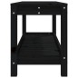 vidaXL Banco de jardín de madera maciza de pino negro 108x35x45 cm