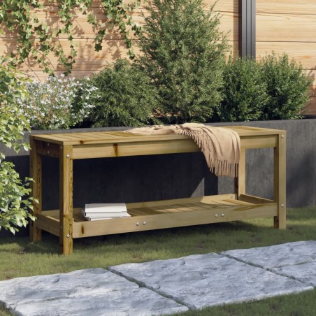 vidaXL Banco de jardín de madera maciza de pino 108x35x45 cm