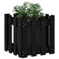 vidaXL Jardinera diseño de valla madera maciza pino negra 40x40x40 cm vidaXL Jardinera diseño de valla madera maciza pino negra 40x40x40 cm