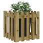 vidaXL Jardinera diseño de valla madera de pino impregnada 50x50x50 cm vidaXL Jardinera diseño de valla madera de pino impregnada 50x50x50 cm