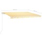 vidaXL Toldo automático LED sensor de viento amarillo blanco 450x300cm vidaXL Toldo automático LED sensor de viento amarillo blanco 450x300cm