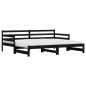 vidaXL Sofá cama nido madera maciza de pino negro 90x200 cm vidaXL Sofá cama nido madera maciza de pino negro 90x200 cm