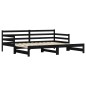 vidaXL Sofá cama nido madera maciza de pino negro 90x200 cm vidaXL Sofá cama nido madera maciza de pino negro 90x200 cm