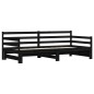 vidaXL Sofá cama nido madera maciza de pino negro 90x200 cm vidaXL Sofá cama nido madera maciza de pino negro 90x200 cm