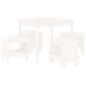 vidaXL Juego de comedor de jardín 5 piezas madera maciza pino blanco vidaXL Juego de comedor de jardín 5 piezas madera maciza pino blanco