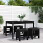 vidaXL Juego de comedor de jardín 5 piezas madera maciza pino negro vidaXL Juego de comedor de jardín 5 piezas madera maciza pino negro