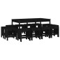 vidaXL Juego de comedor de jardín 13 piezas madera maciza pino negro vidaXL Juego de comedor de jardín 13 piezas madera maciza pino negro