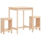 vidaXL Set de mesa y taburetes altos 3 piezas madera maciza de pino vidaXL Set de mesa y taburetes altos 3 piezas madera maciza de pino