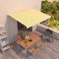 vidaXL Toldo retráctil manual amarillo y blanco 400x350 cm vidaXL Toldo retráctil manual amarillo y blanco 400x350 cm