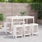 vidaXL Set de mesa y taburetes altos jardín 7 pzas madera pino blanco vidaXL Set de mesa y taburetes altos jardín 7 pzas madera pino blanco
