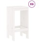 vidaXL Set de mesa y taburetes altos jardín 7 pzas madera pino blanco vidaXL Set de mesa y taburetes altos jardín 7 pzas madera pino blanco