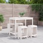 vidaXL Set de mesa y taburetes altos jardín 5 pzas madera pino blanco vidaXL Set de mesa y taburetes altos jardín 5 pzas madera pino blanco