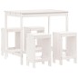 vidaXL Set de mesa y taburetes altos jardín 5 pzas madera pino blanco vidaXL Set de mesa y taburetes altos jardín 5 pzas madera pino blanco