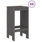 vidaXL Mesa y taburetes altos jardín 9 pzas madera maciza de pino gris