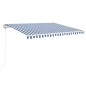 vidaXL Toldo automático LED sensor de viento azul y blanco 450x350 cm vidaXL Toldo automático LED sensor de viento azul y blanco 450x350 cm