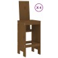 vidaXL Mesa y taburetes altos de jardín 5 pzas madera pino marrón miel vidaXL Mesa y taburetes altos de jardín 5 pzas madera pino marrón miel